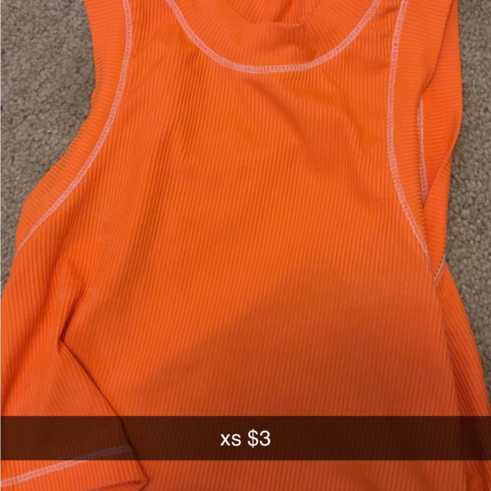 Vibrant Orange Sleeveless Top